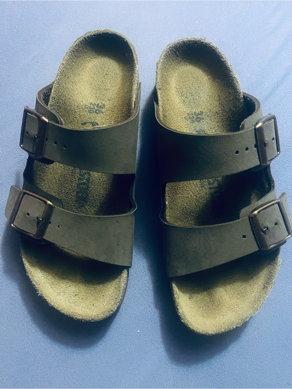 Birkenstock Arizona double Strap Buckle Sandals in Olive Green